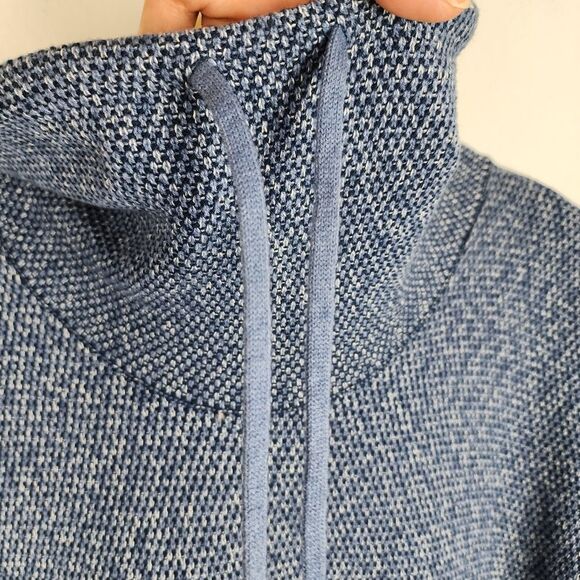 Pure Jill Heathered Blue Cowl Neck Sweater Cotton Blend Size M - Picture 15 of 16